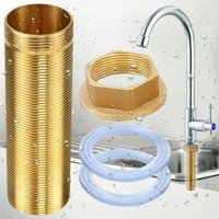 Tap repair kit, tap extension M3210cm, tap extension with threaded hose, copper nut + 10cm extension rod with copper thread, 2 rubber washers