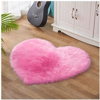 Serbia - Rose rouge coeur faux tapis doux en peau de mouton long peluche moux chambre à coucher tapis canapé décoration tapis de sol 40 × 50cm