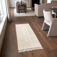 Boho Fringe Bathroom Rug 60x180 cm – Long Cotton Mat for Bathroom, Kitchen, and Hallway