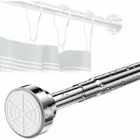 Telescopic rod, 55-85 cm no-drill shower curtain rod, stainless steel telescopic clothes rod, rotating and adjustable