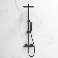 SKY - Bathroom Thermostatic Mixer Shower Set cool touch Thermostatic Valve Square Black
