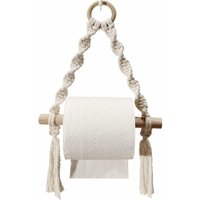 Toilet Paper Holder, Woven Macrame Toilet Paper Roll Holder for Toilet Bathroom, Handmade Bathroom Hanging Ports (No Hook)
