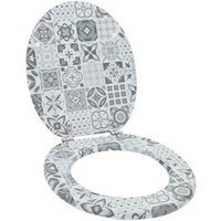 Soft-Close Toilet Seat Grey 44 x 38 cm MDF board vidaXL