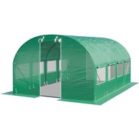 TOOLPORT Polytunnel Greenhouse Grow Tunnel 3x4m resistant with windows - PE Cover 180g/m² green transparent