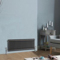 NRG - Traditional Anthracite Horizontal Cast Iron Style Radiator Double Column 300 x 1010mm