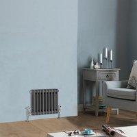 Traditional Anthracite Horizontal Cast Iron Style Radiator Double Column 300 x 425mm