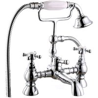 NRG - Traditional Bath Shower Filler Mixer Tap & Bathroom Shower Head Set Chrome Brass
