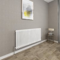 Traditional Cast Iron Style Radiator Horizontal 3 Column White 600x1190mm Traditional Cast Iron Style Radiator Horizontal 3 Column White 600x1190mm