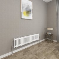 Traditional Cast Iron Style Radiator Horizontal 2 Column White 300x1190mm Traditional Cast Iron Style Radiator Horizontal 2 Column White 300x1190mm