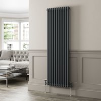 Anthracite Traditional Colosseum Vertical Column Radiator 1800 x 560mm Double