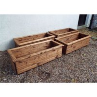 Marlborough - Traditional Extra Large Wooden Trough Planter x 4