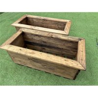 Marlborough - Traditional Large Wooden Trough Planter x 2
