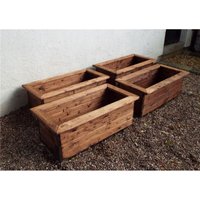 Marlborough - Traditional Large Wooden Trough Planter x 4