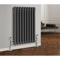 NRG - Traditional Radiator Cast Iron Style Radiator 3 Column Anthracite 600 x 425mm