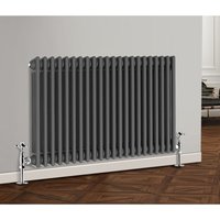 NRG - Traditional Cast Iron Style Radiator Horizontal 3 Column Anthracite 600 x 1010mm