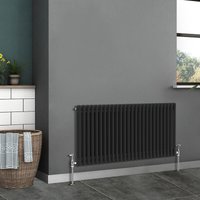 NRG - Traditional Radiator Cast Iron Style Radiator 2 Column Black 600x1190mm