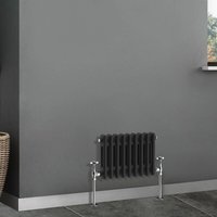 NRG - Traditional Radiator Cast Iron Style Radiator 2 Column Black 300x425mm