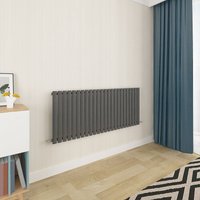Acezanble Anthracite Oval Column Radiator 600 x 1416mm Single Panel