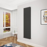 Aica Sanitaire - Acezanble Black Oval Column Radiator 1800 x 472mm Double Panel
