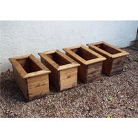 Marlborough - Traditional Regular Wooden Trough Planter x 4