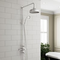 Park Lane - Traditional Thermostatic Mixer Shower Crosshead Valve Round Drench Head