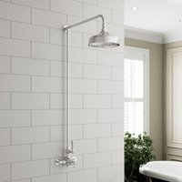Aquari - Traditional Thermostatic Mixer Shower Set Round Chrome Crosshead Exposed Valve