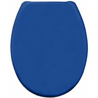 Bemis - Traditional Toilet Seat Blue Bathroom Round Bottom Fix Plastic Sta-Tite
