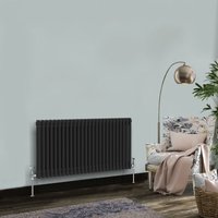 NRG - Traditional Vintage Cast Iron Style Radiator Black 2 Column 600 x 1190mm