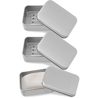 Linghhang - Aluminum Soap Dish, 3 Soap Holders with Removable Drainer, Metal Box for Home or Travel