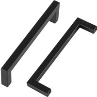 Trintion 10 Pack Black Cabinet Kitchen Handles Hole Center 160mm Square Bathroom Cabinet Handles