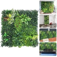 Trintion Artificial Hedge Plant Panels 100 x 100cm Grass Plant Wall Panels Green Privacy Living Wall Fence Screening Home Garden Spring Leaf Backdrop