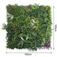 Trintion Artificial Plant Flower Living Wall Panels 1m x 1m Grass Plant Wall Panels Green Privacy Living Wall Fence Screening Home Garden Spring Leaf