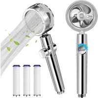 Orchidée - Handheld Shower Head, High Pressure Shower Heads Turbo Fan 360 Degrees Rotating, Hydro Jet Shower Head with 3 Filters Turbocharged