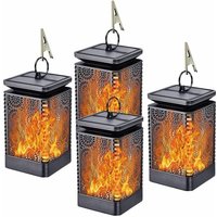 Twinkling Flame Waterproof Outdoor Lantern Hanging Lantern Landscape Patio Backyard Garden Decor 2pc Twinkling Flame Waterproof Outdoor Lantern Hanging Lantern Landscape Patio Backyard Garden Decor 2pc