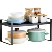 Under-sink kitchen storage, Flexi telescopic shelf, extra storage, adjustable length, plastic, 36-602118cm black