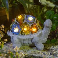 Valentines Day gift for women and mom, solar garden figures turtle, garden decoration for outdoors, house, balcony, decoration with 7 led lights,