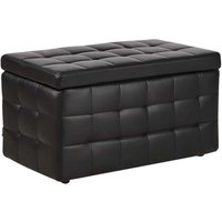 Beliani - Modern Tufted Ottoman Bedroom Bench Storage Chest Black Faux Leather Michigan