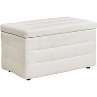 Beliani - Modern Tufted Ottoman Bedroom Bench Storage Chest White Faux Leather Michigan
