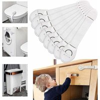 Serbia - Verriegelungen, 10er-Pack Sicherheitsverschlüsse für Kinder-/Babyschränke, selbstklebende Baby-Schubladensicherung (kein Werkzeug
