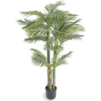 Mophorn - 2m Artificial Gold Cane Palm Tree, Faux Green Plant, pe Material with Anti-Tip Protection, Lifelike Low-Maintenance Decor for Home Office