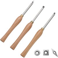 VEVOR Lathe Chisel Set 3PCS Wood Working Turning Tools Carbide Steel Toolbox