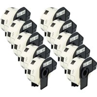 Vhbw - 10x Label Roll with Holder 23mm x 23mm (1000 Label) compatible with Brother pt QL-560 Label Maker - Premium White