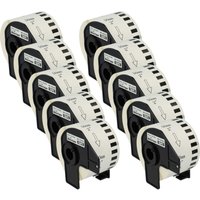 Vhbw - 10x Label Roll with Holder 50mm x 30.48m (1 Label) compatible with Brother pt QL-600G, QL-600R Label Maker - Premium