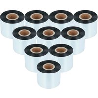 Vhbw - 10x Thermal Ribbon compatible with Toshiba Tec B-FV4T, B-EX4T2 Label Printer, 50 mm x 300 m, Wax Resin, Black