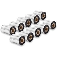 Vhbw - 10x Thermal Ribbon compatible with Zebra ZM600, Z-Serie, ZM400, Z6M+ Label Printer, 100 mm x 300 m, Wax-Plus, Black