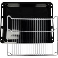 Baking tray, oven rack (2 Part Set) compatible with Siemens CM638GRS1/25, CM656NBS1A/05, CM678G4S1/01, CM638GRS1/01 Ovens - 45.5 x 36 x 4 cm - Vhbw