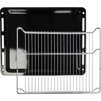 1x baking tray, 1x oven rack (2 Part Set) compatible with Siemens HN678G4S6/04, HN678G4S6/09 Ovens - 45.5 x 36.1 / 37.5 x 3 cm - Vhbw