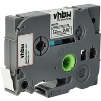Vhbw - Label Tape compatible with Brother pt 1150DX, 1160, 1170, 1170S, 1180, 1180HK Label Printer 4m x 12 mm, Black on White, Laminated