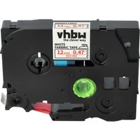 Vhbw - Label Tape compatible with Brother pt 2470, 200-Series, 2460, 2450, 2400, 220 Label Printer 4m x 12 mm, Red on White, Iron-On