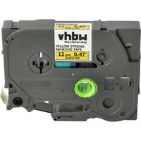 Vhbw - Label Tape compatible with Brother pt 1800+, 1810, 1830SC, 1830 Label Printer 8m x 12 mm, Black on Yellow, Extra Strong, Laminated